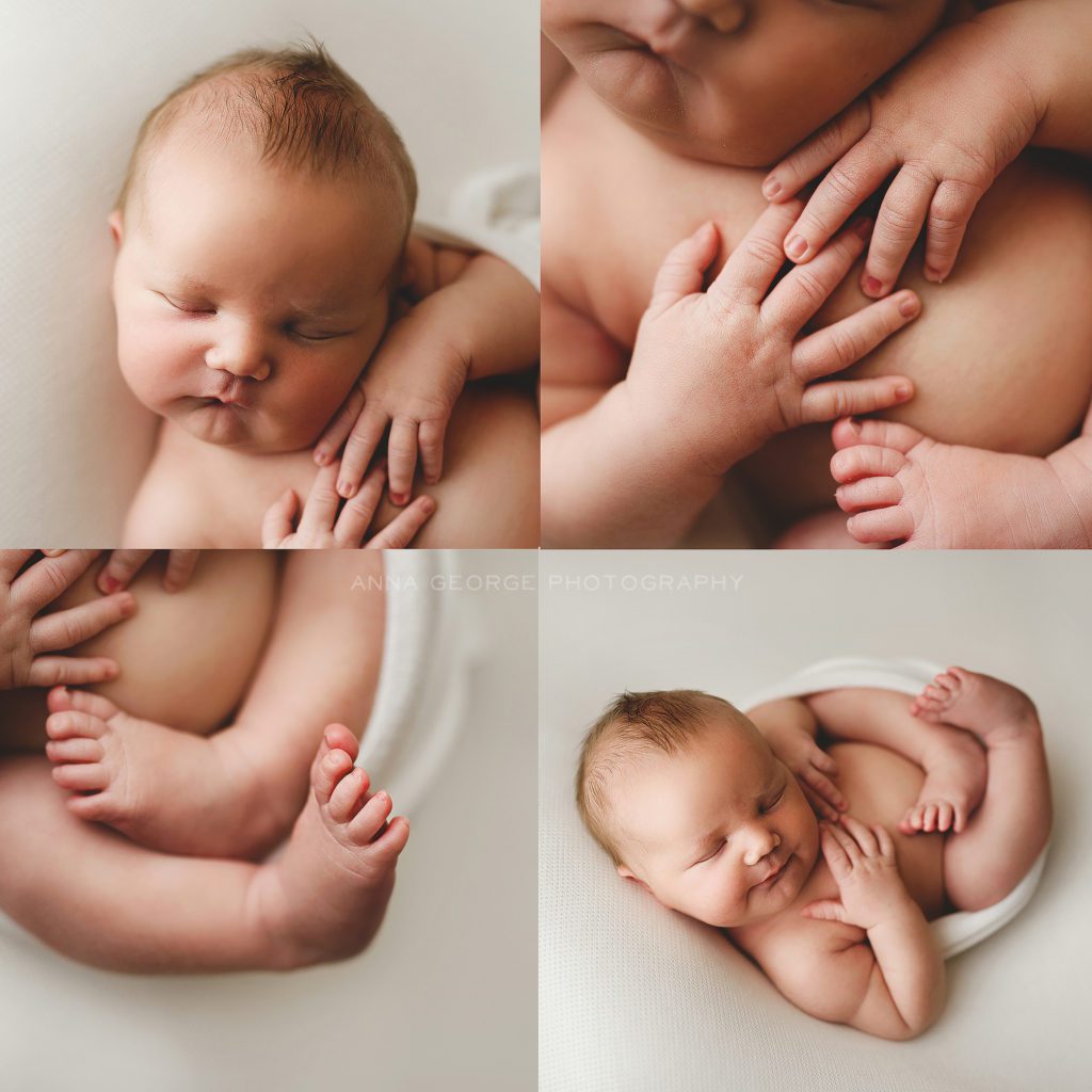 detail images of newborn baby feet and hands