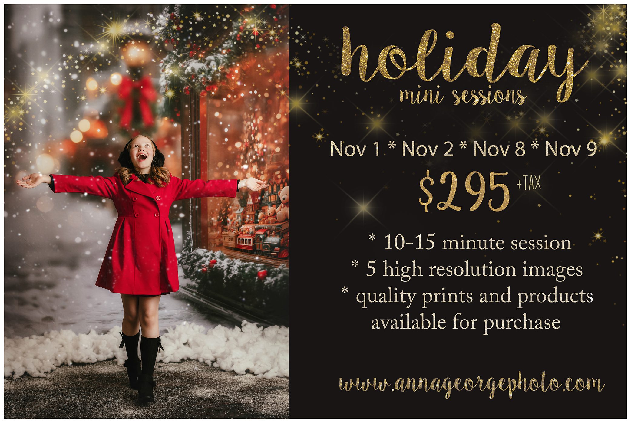 christmas photo mini session ad for madison wi studio